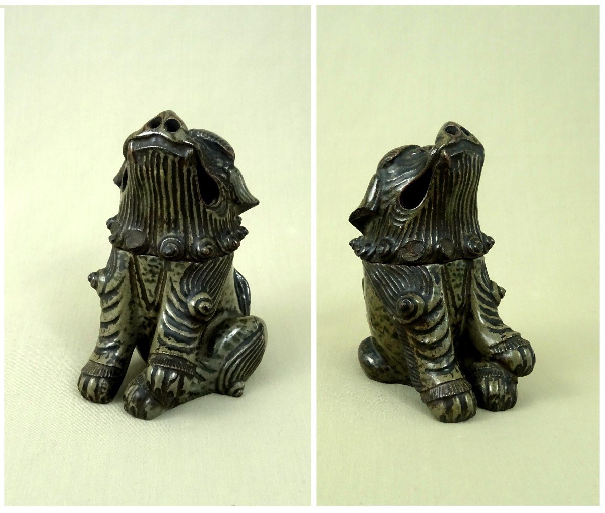 18th Century Japan, Perfume Burner Depicting A Shishi Or Komainu, Lion Dogs Guardians Of Temple-photo-3