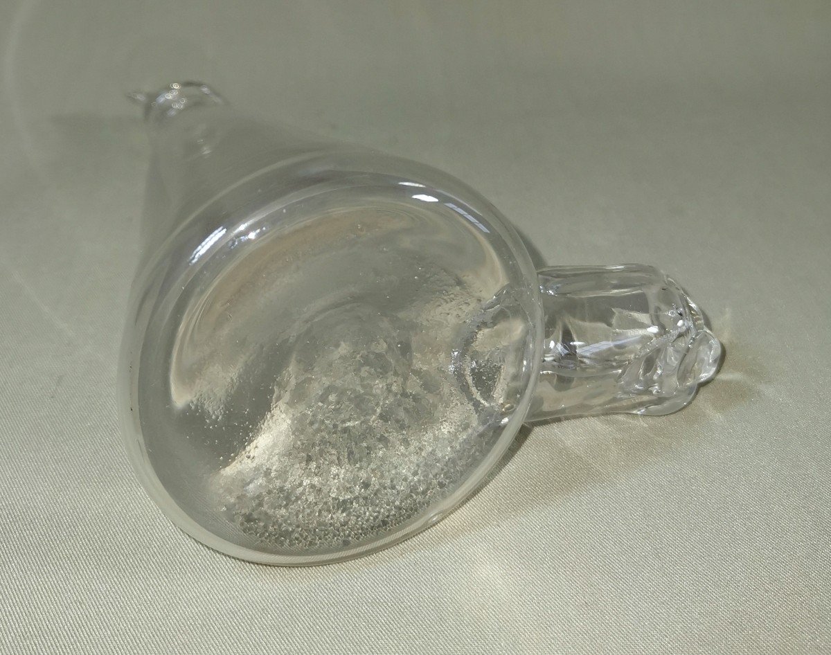 19th Century Birdcage Drinking Trough In Blown Glass, Water Dispenser, With Bird Head-photo-7