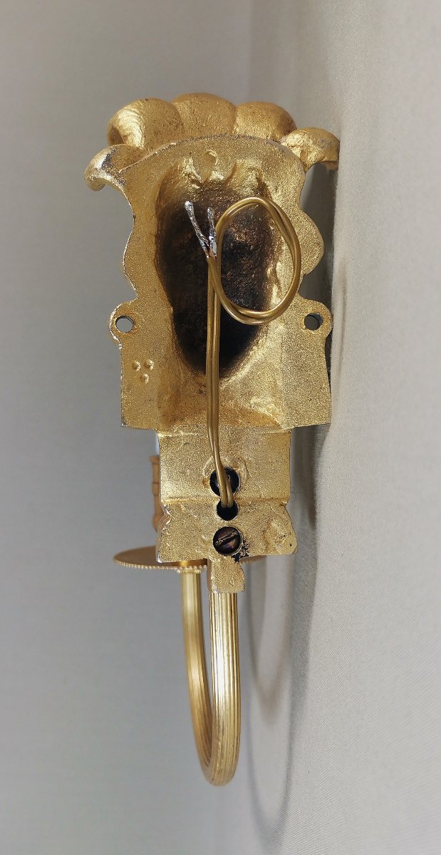 Maison Baguès, Pair Of Nubian Or Indian Wall Lights, Gilt Bronze & Black Patinated-photo-8