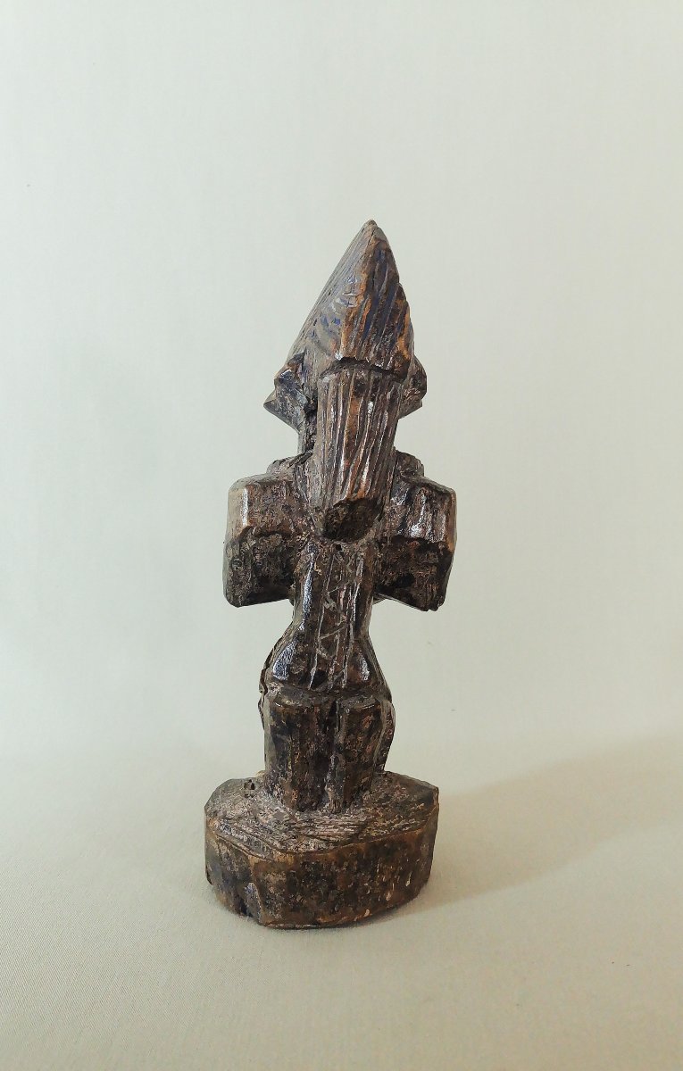 Antique Wooden Statuette Depicting A Breastfeeding Woman, Ibedji, Yoruba, Nigeria-photo-1