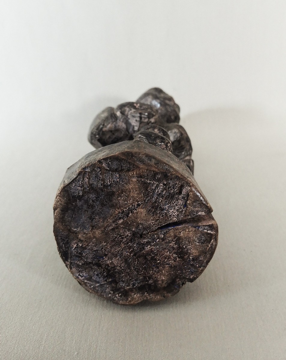 Antique Wooden Statuette Depicting A Breastfeeding Woman, Ibedji, Yoruba, Nigeria-photo-6