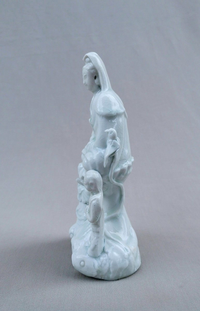 Figure de La Déesse Guanyin, Porcelaine Blanc de Chine, Four de Dehua, Dynastie des Ming-photo-4
