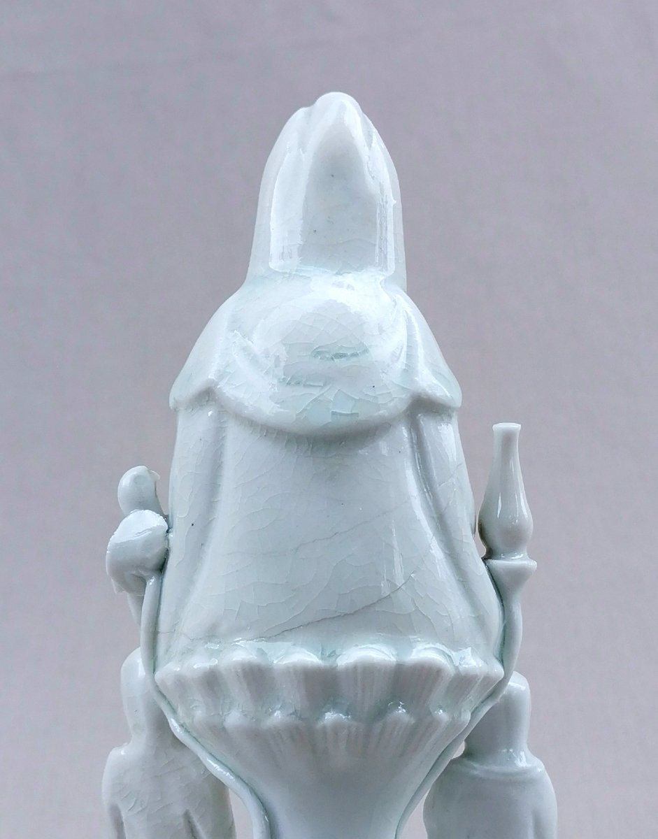 Figure de La Déesse Guanyin, Porcelaine Blanc de Chine, Four de Dehua, Dynastie des Ming-photo-7