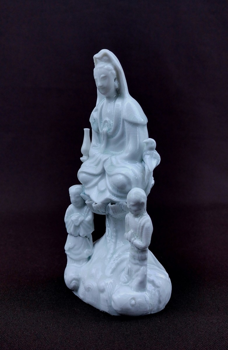 Figure de La Déesse Guanyin, Porcelaine Blanc de Chine, Four de Dehua, Dynastie des Ming-photo-4