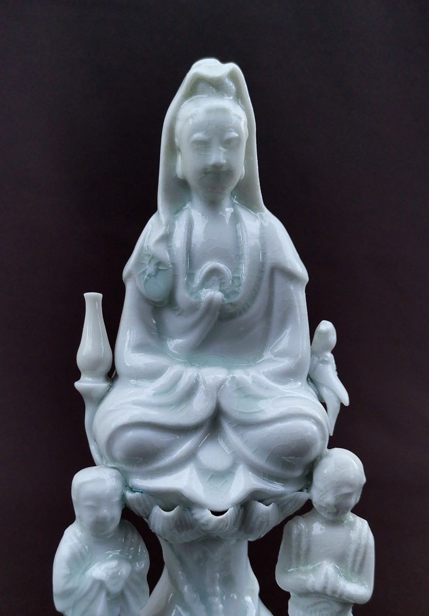 Figure de La Déesse Guanyin, Porcelaine Blanc de Chine, Four de Dehua, Dynastie des Ming-photo-5