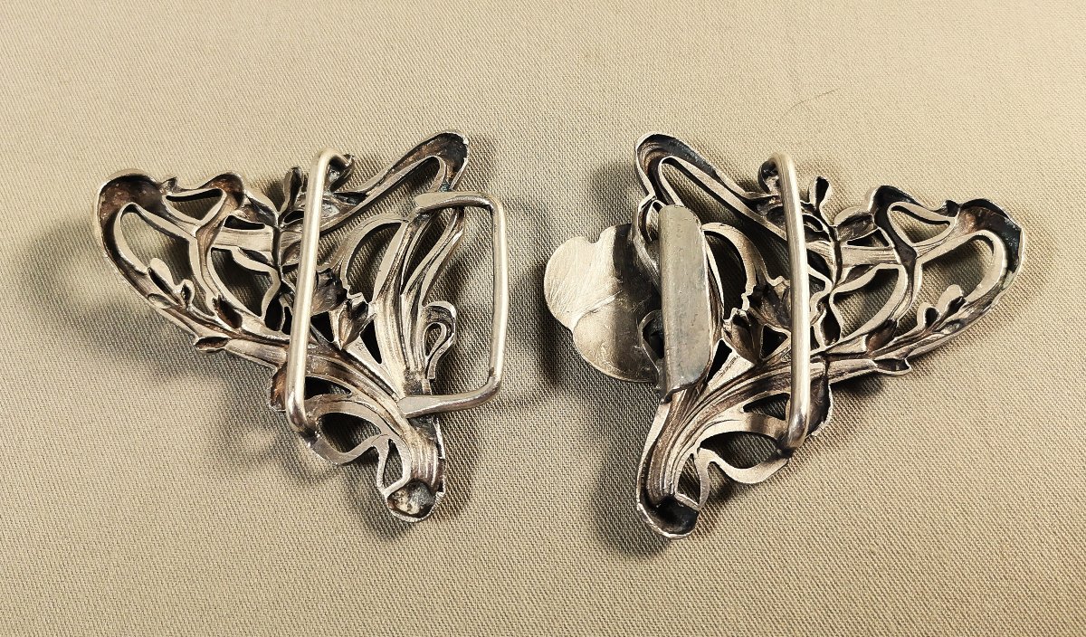 Boucle de Ceinture Art-Nouveau, Centrée d'un Portrait de Jeune Femme, dans le goût de Mucha-photo-4