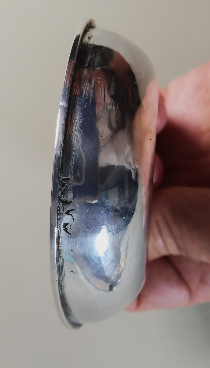 Tastevin ou Tasse à Vin Patronymique du XVIIIe Siècle en Argent, -photo-3