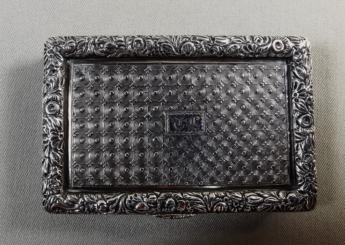 Richly Crafted Silver Snuffbox, Early 19th Century, Old Man And Lion's Head Hallmark-photo-2