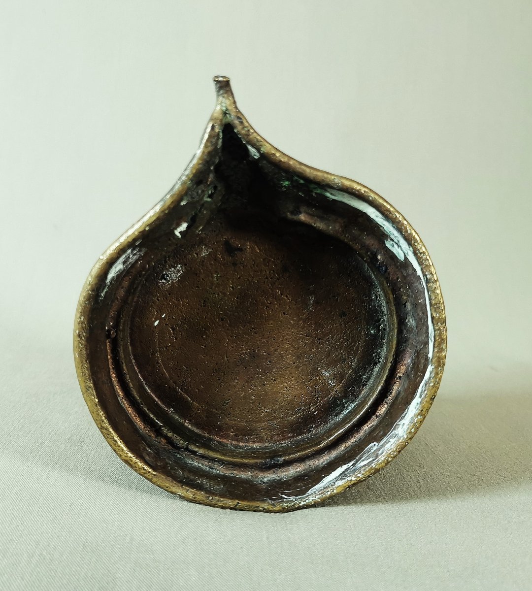 Antique Bronze Oil Lamp, Lakshmi Tamil Nadu South India, 19th Century-photo-7