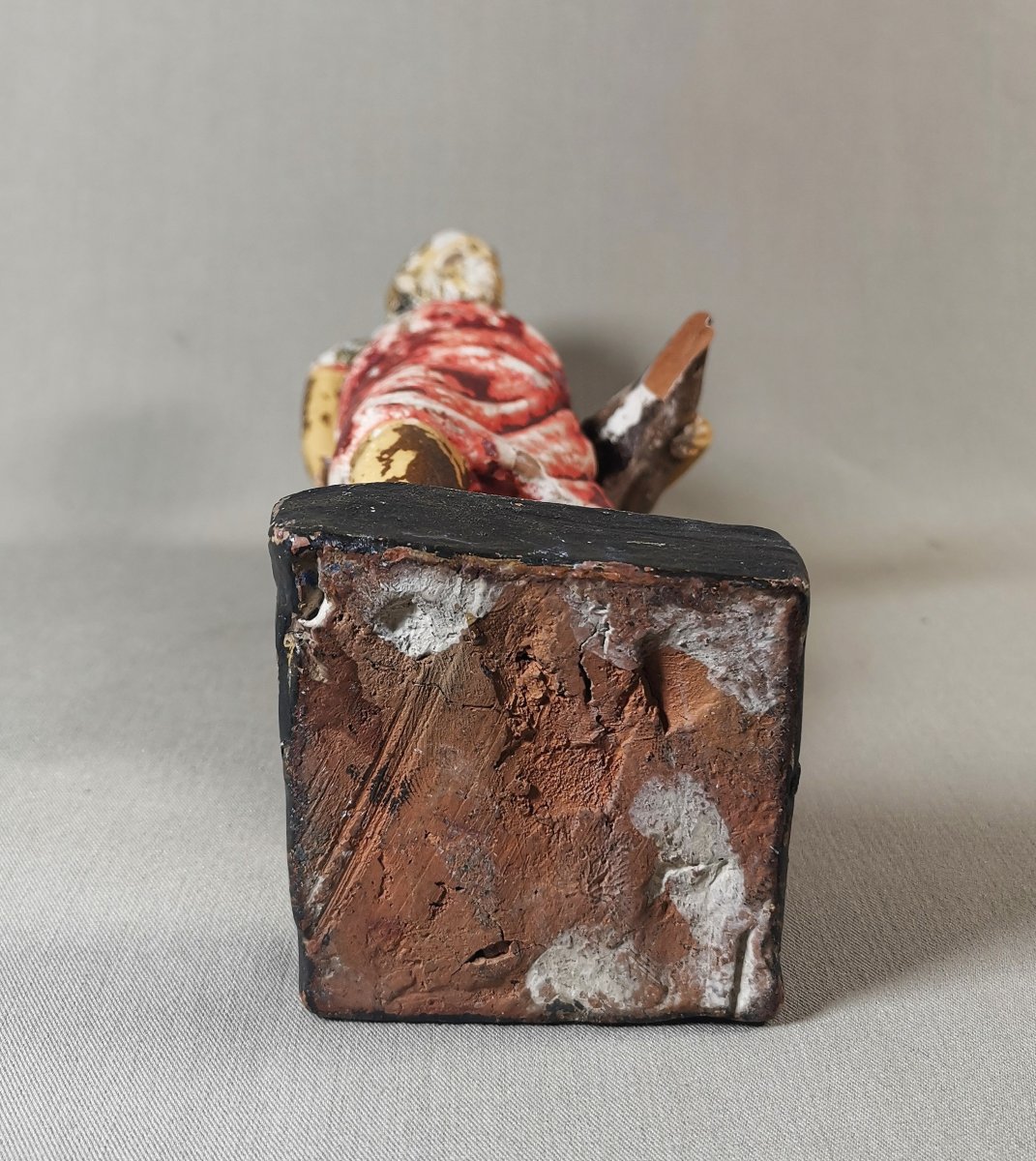 Statuette antique, Grèce, Béotie, Thébes, Rhitsona, Terre cuite Figurant un Porteur d'Eau, -photo-6