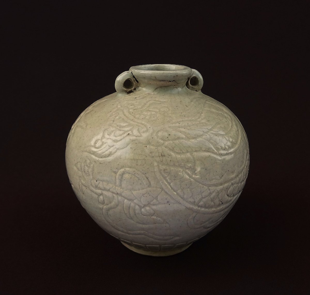 China Song Dynasty, Pansu Vase With Relief Decoration Of A Dragon Chasing The Sacred Pearl-photo-3