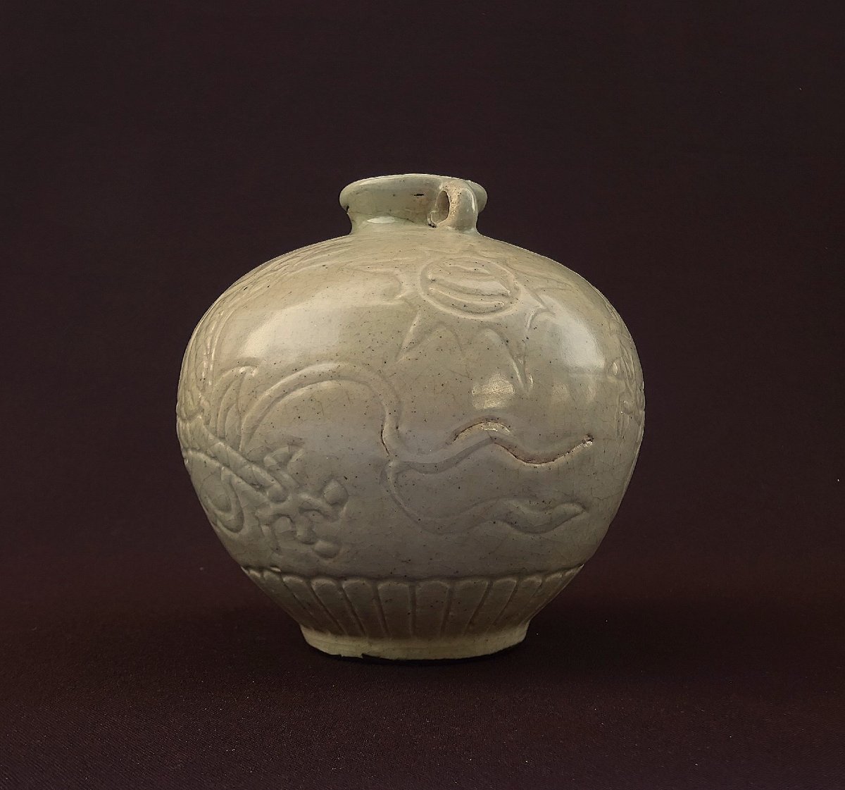 China Song Dynasty, Pansu Vase With Relief Decoration Of A Dragon Chasing The Sacred Pearl-photo-6
