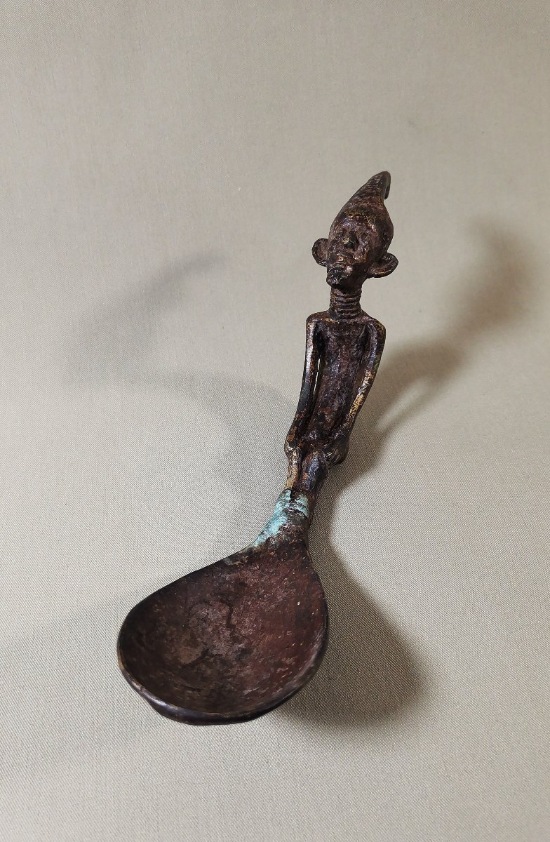 African Tribal Art, Antique Senufo Bronze Ritual Spoons, Ivory Coast-photo-1