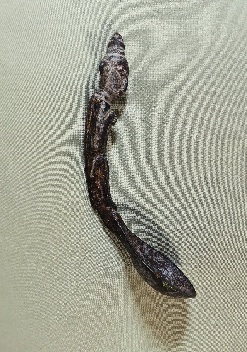 African Tribal Art, Antique Senufo Bronze Ritual Spoons, Ivory Coast-photo-6