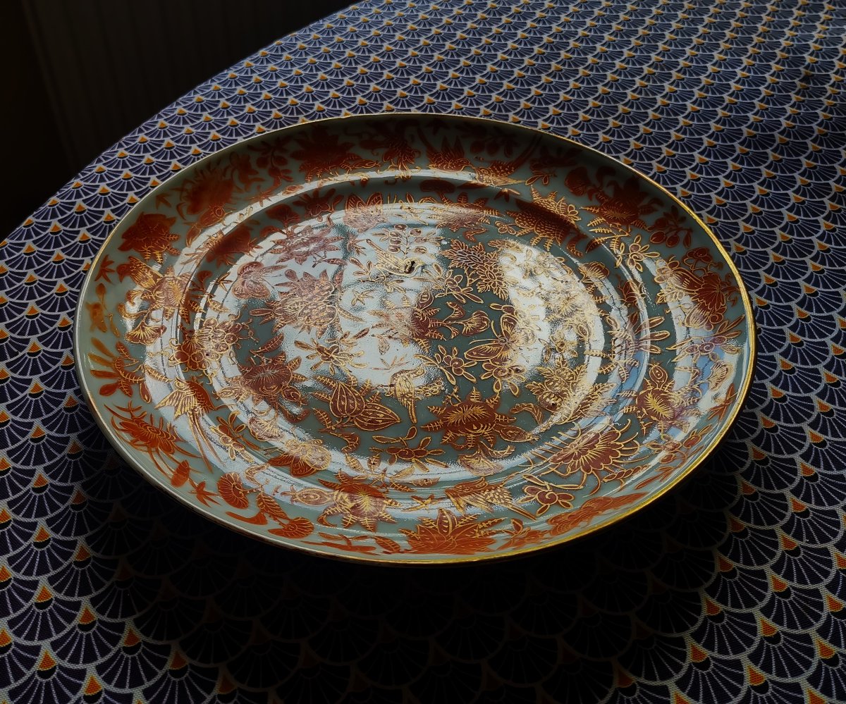 Assiette Porcelaine Début XIXe, Chine Canton Décor Rouge de Fer & Or Oiseaux, Papillons, fleurs-photo-6