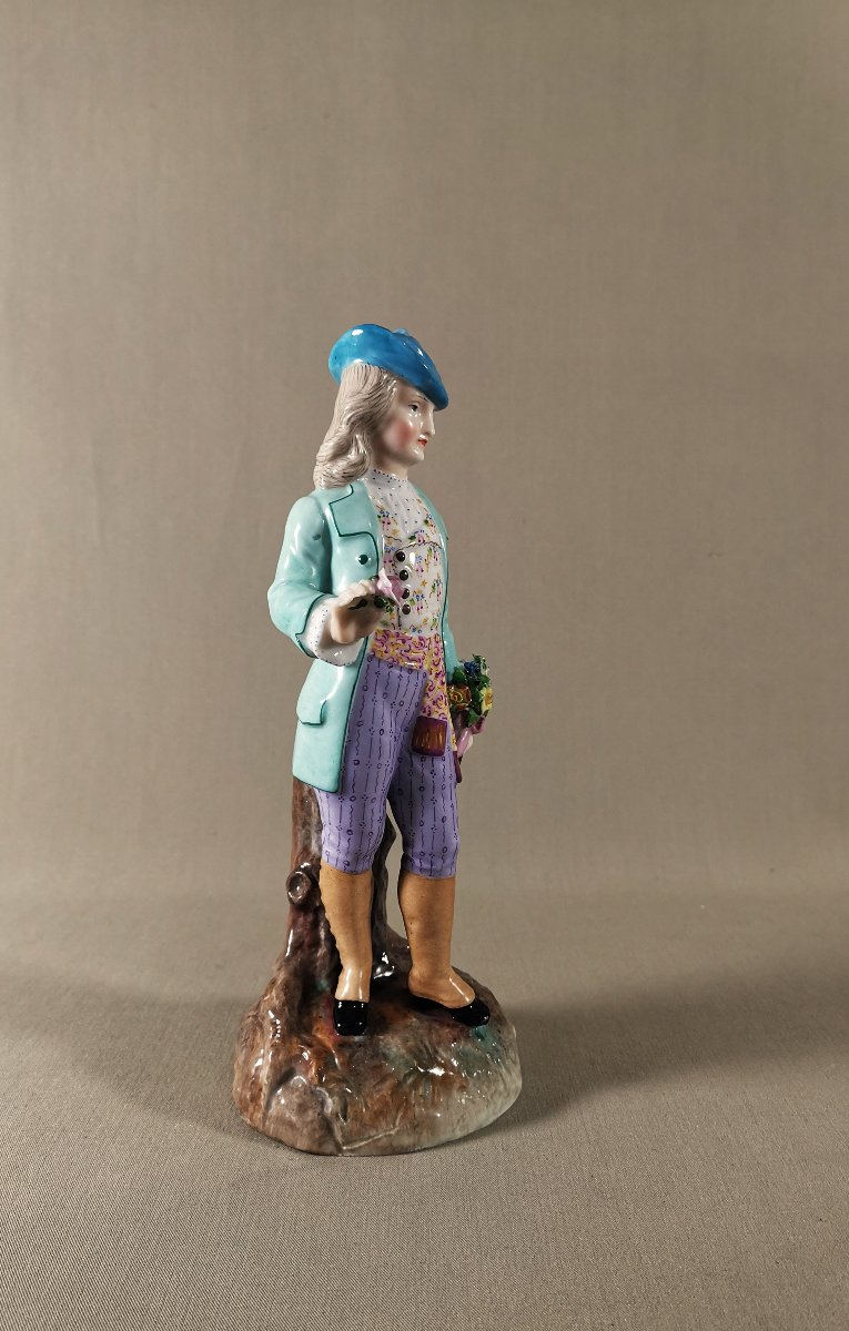 Ernst Bohne Sohne, Rudolstadt Porcelain Figurine, Dandy Or Elegant Subject, 19th Century-photo-2