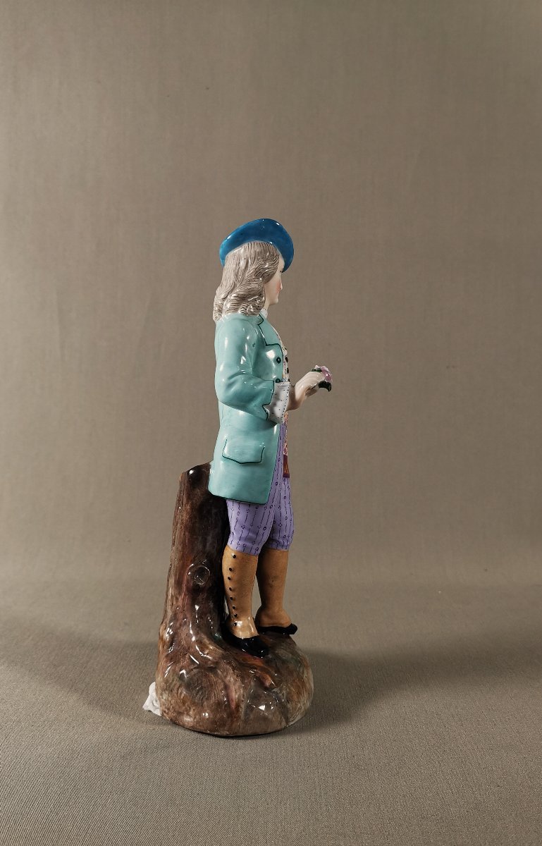 Ernst Bohne Sohne, Rudolstadt Porcelain Figurine, Dandy Or Elegant Subject, 19th Century-photo-3