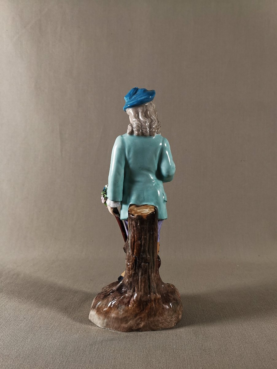 Ernst Bohne Sohne, Rudolstadt Porcelain Figurine, Dandy Or Elegant Subject, 19th Century-photo-1