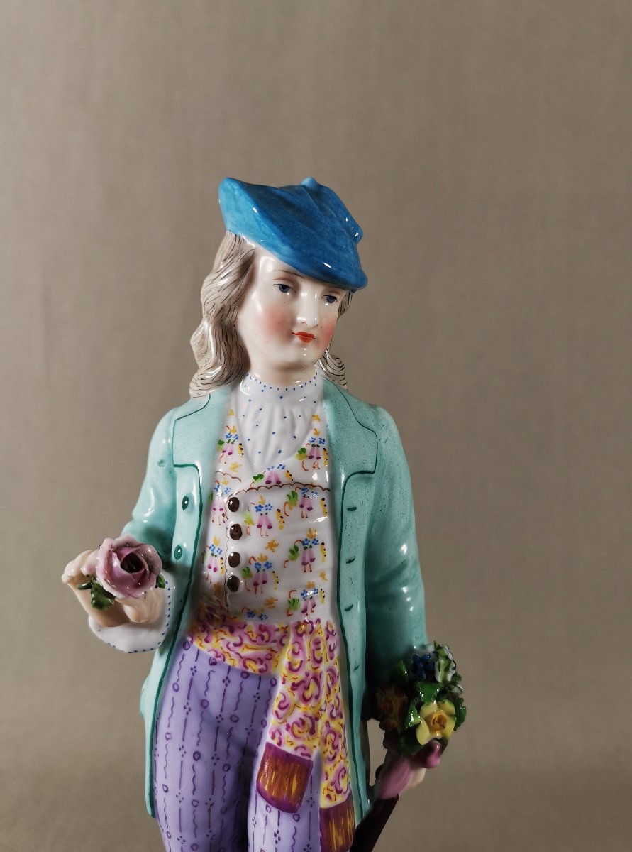 Ernst Bohne Sohne, Rudolstadt Porcelain Figurine, Dandy Or Elegant Subject, 19th Century-photo-5