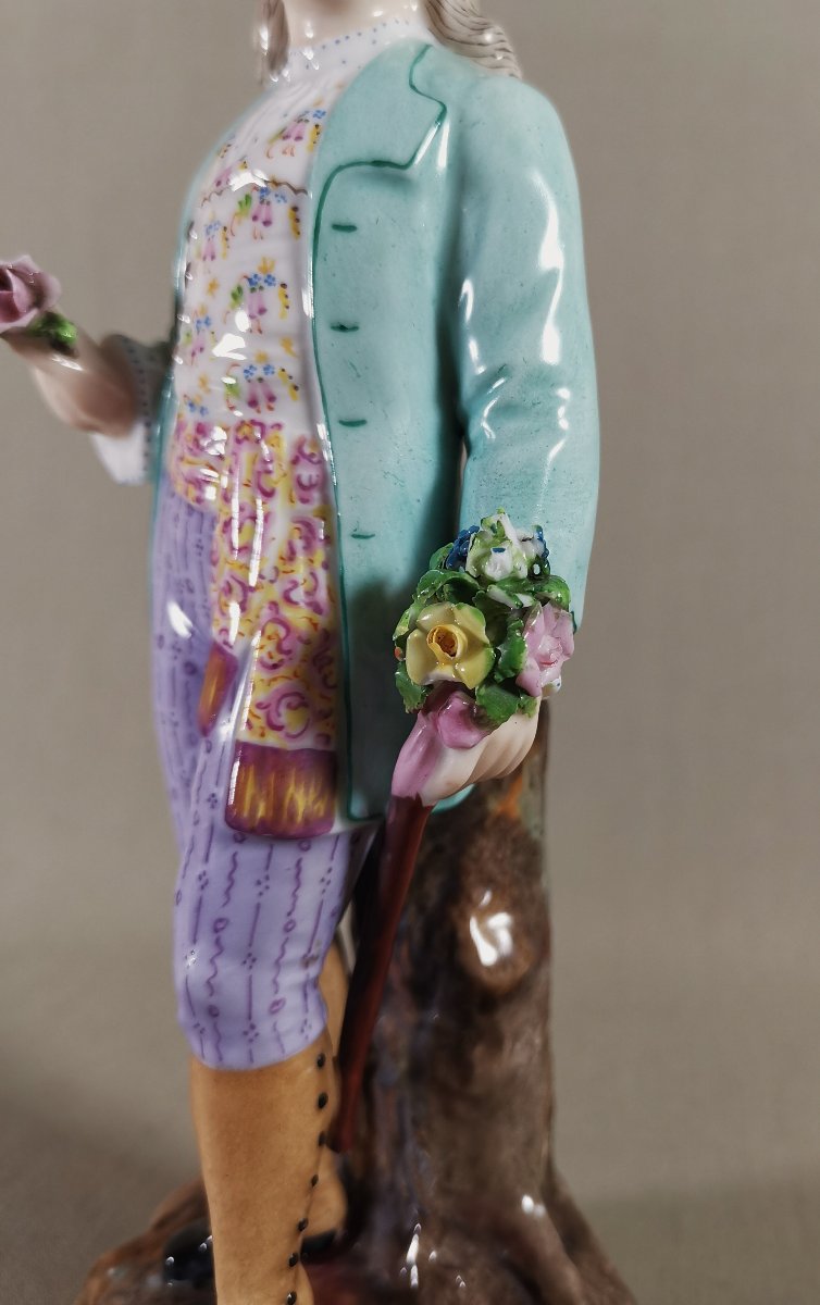 Ernst Bohne Sohne, Rudolstadt Porcelain Figurine, Dandy Or Elegant Subject, 19th Century-photo-6