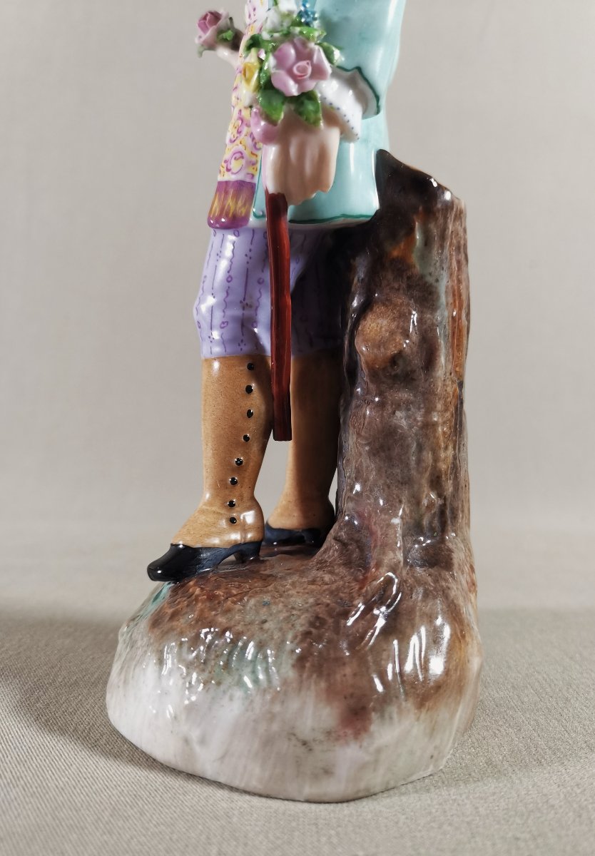 Ernst Bohne Sohne, Rudolstadt Porcelain Figurine, Dandy Or Elegant Subject, 19th Century-photo-7