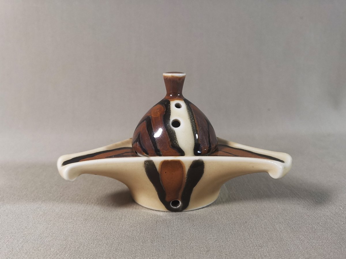 Camille Tharaud à Limoges, Brûle parfum d'Epoque Art Deco en Porcelaine Polychrome-photo-1