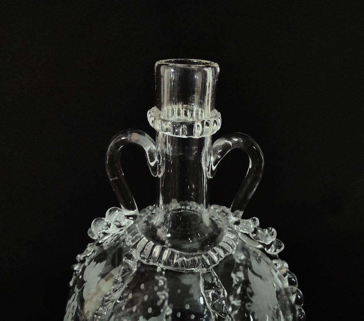 18th Century Dutch Carafe In Blown, Cut And Engraved Glass, Known As A Boule Hollandaise (dutch Ball)-photo-7