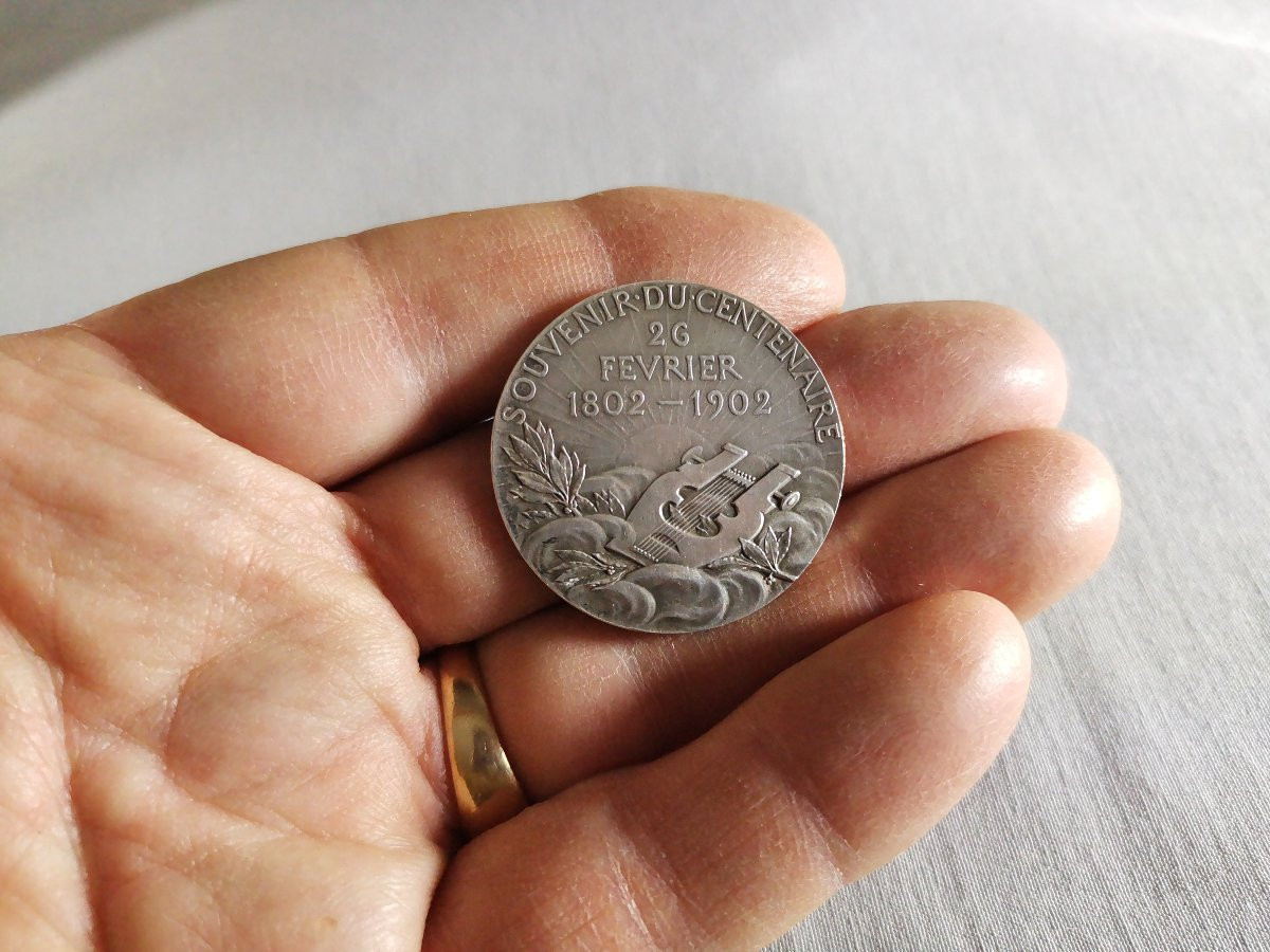 Victor Hugo, Souvenir Du Centenaire, February 1802 -1902, Silver Medal, 17g32-photo-4