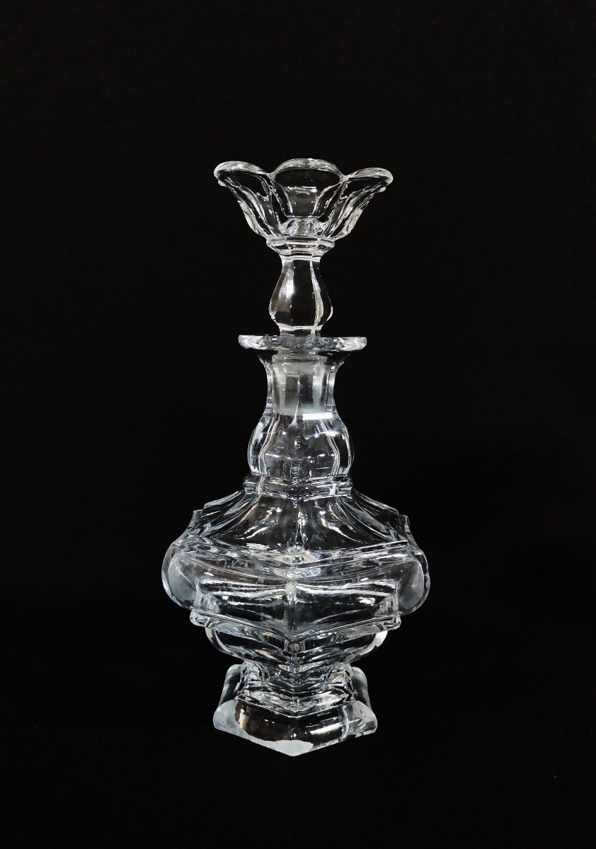 Baccarat, Epoque Charle X, Paire de Flacons à Parfum en Cristal Moulé et Taillé-photo-5
