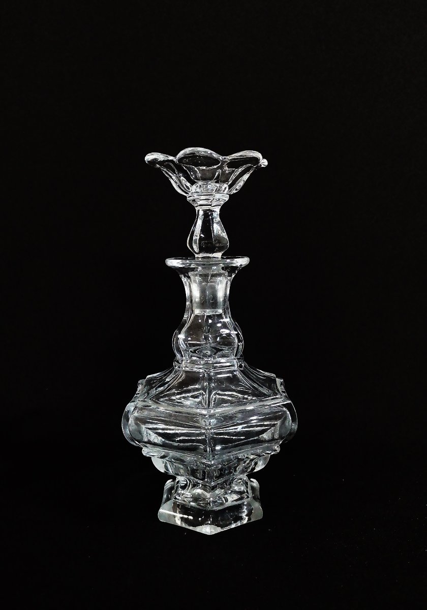 Baccarat, Epoque Charle X, Paire de Flacons à Parfum en Cristal Moulé et Taillé-photo-6