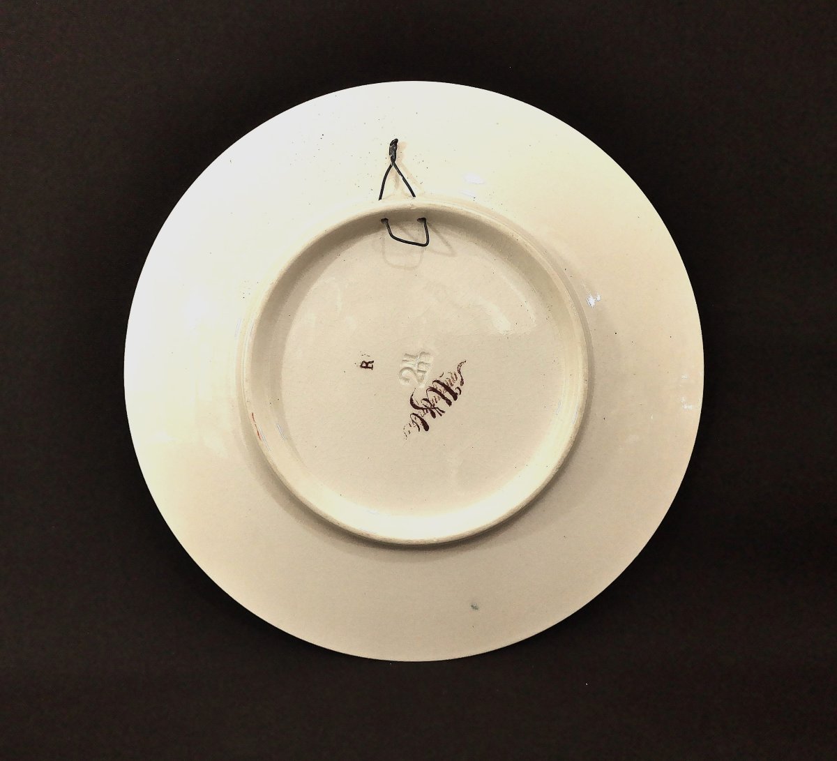 Assiette Historiée "Le Duc d'Aumale", Henri d'Orléans, Faience de Sarreguemines, XIXe Siècle-photo-1