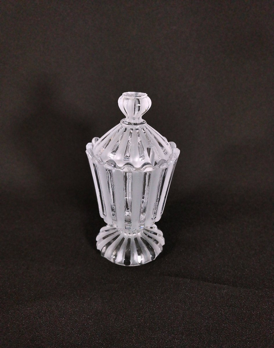 Cristal de Baccarat, Moutardier Ancien à Décor de Godrons et Cannelures, Signé-photo-4