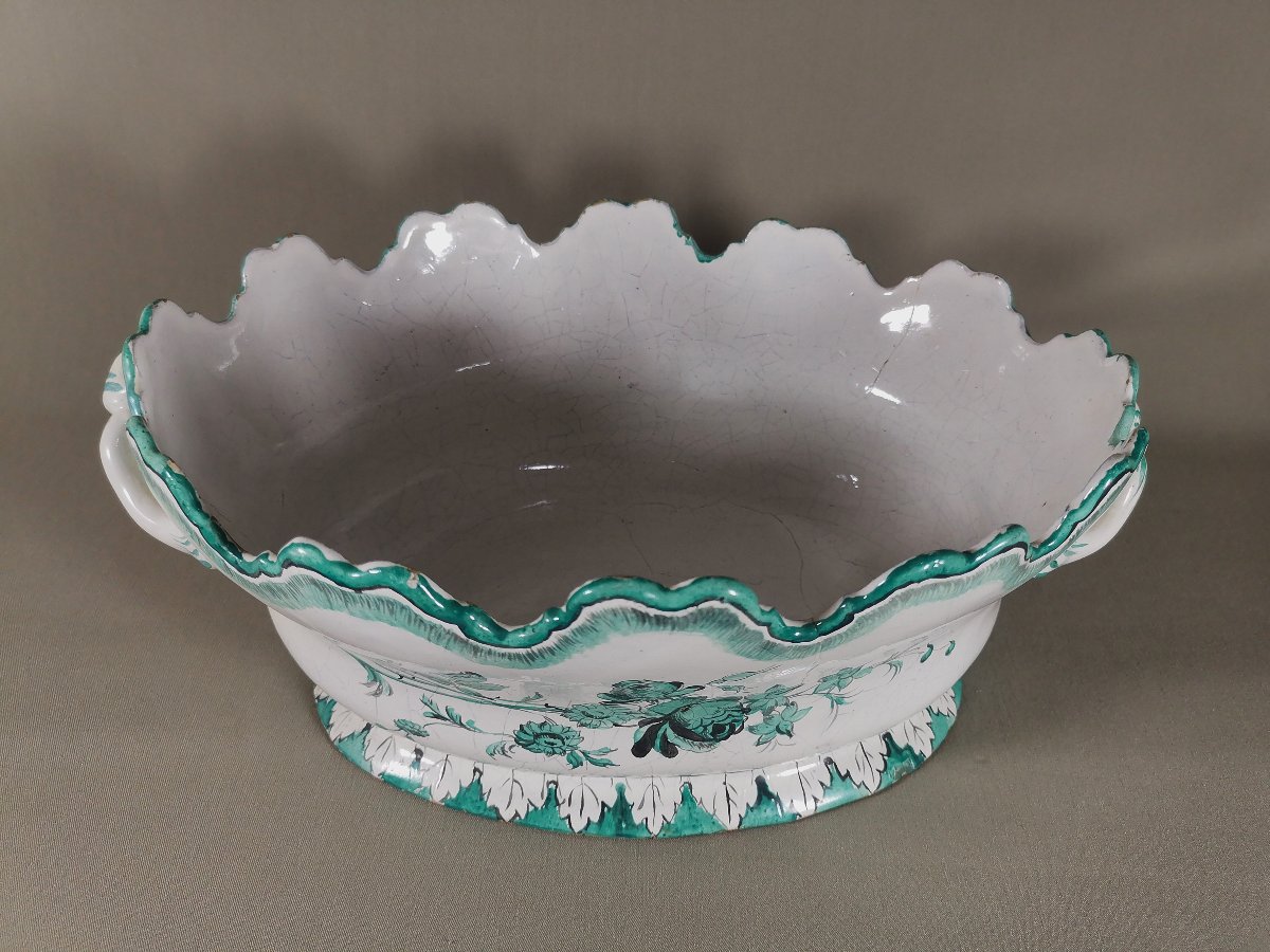 Antique Marseille Earthenware Glass Panel Decorated In "marseille Blue"-photo-6