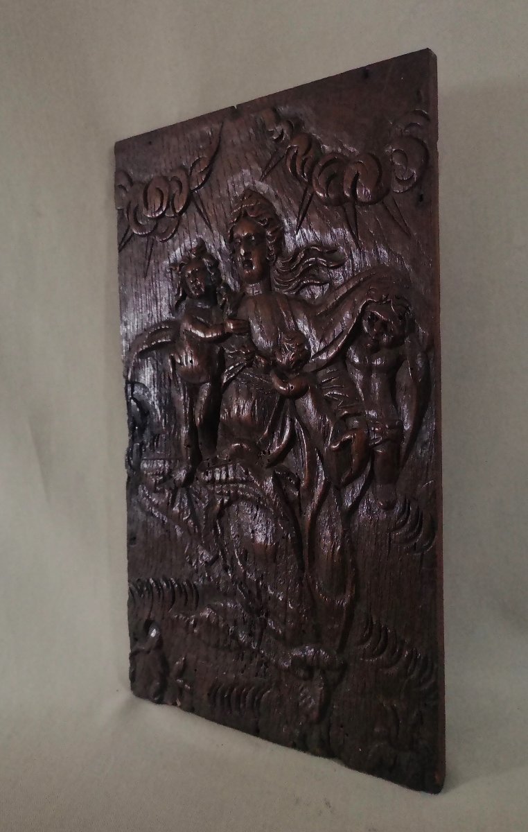 "the Charity"—carved Oak Panel, 17th/18th-century Flemish Work Based On A Painting By Hendrik Goltzius-photo-2