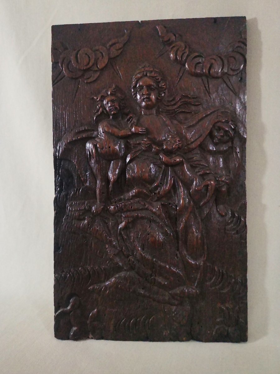 "the Charity"—carved Oak Panel, 17th/18th-century Flemish Work Based On A Painting By Hendrik Goltzius-photo-3