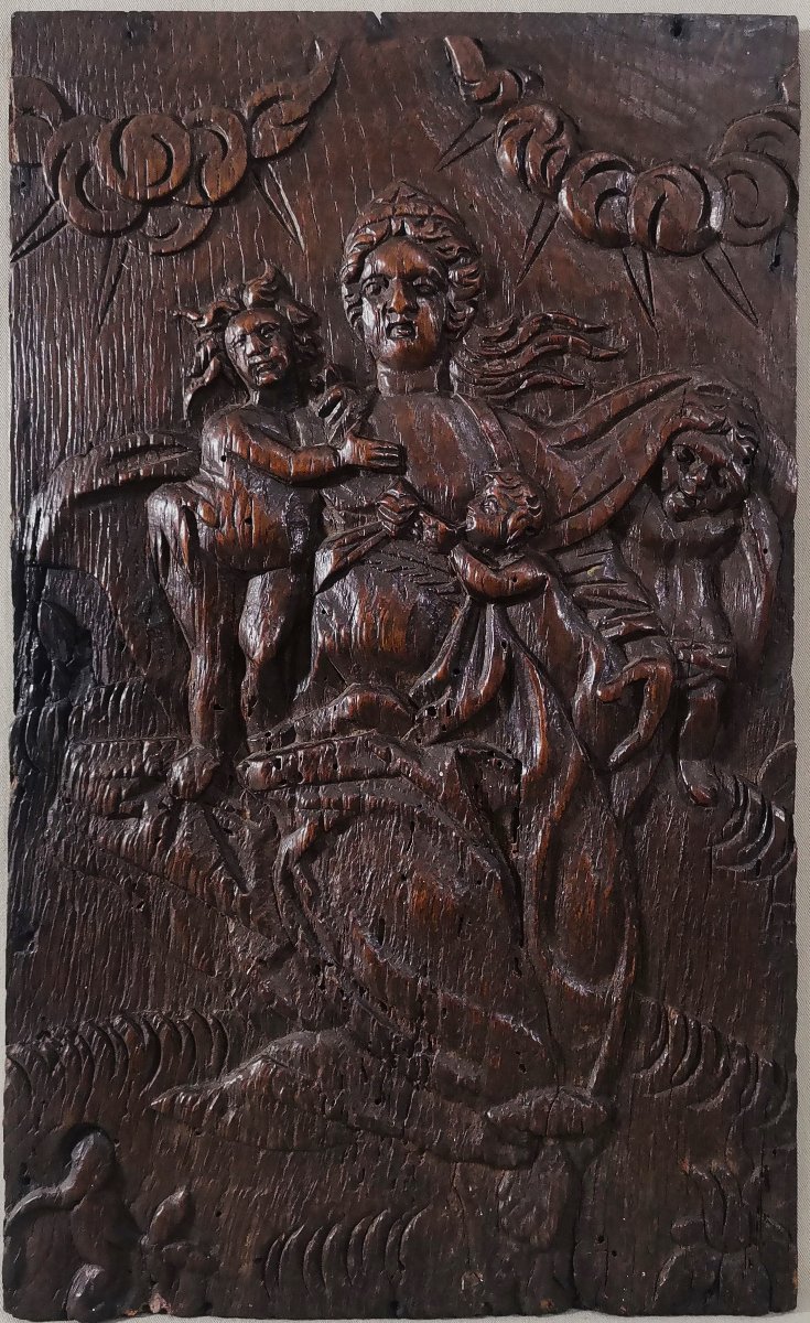 "the Charity"—carved Oak Panel, 17th/18th-century Flemish Work Based On A Painting By Hendrik Goltzius-photo-4
