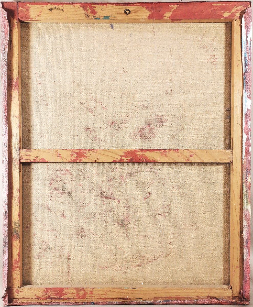 Surrealist Painting From The Russian School Of Leningrad, Microcosmic & Dreamlike Composition-photo-4