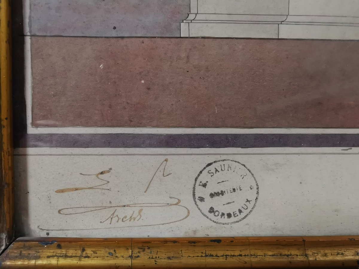 Dessin Ancien au Lavis d Encre, Architecte E. Saunier, Eglise de l Abbaye Royale de Penthemont-photo-6