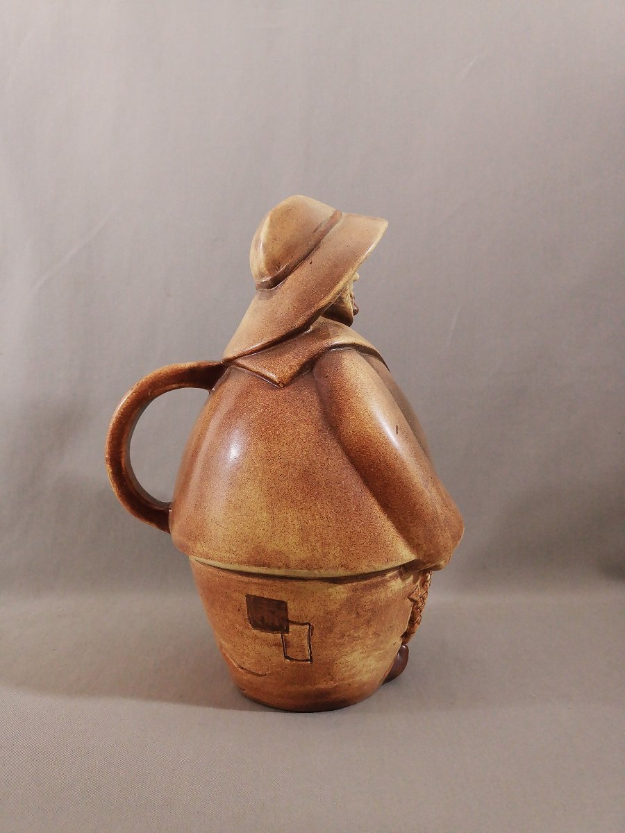 Marie Madeleine Jolly, Anthropomorphic Ceramic Pitcher Depicting A Fisherman, Signed On The Back-photo-5