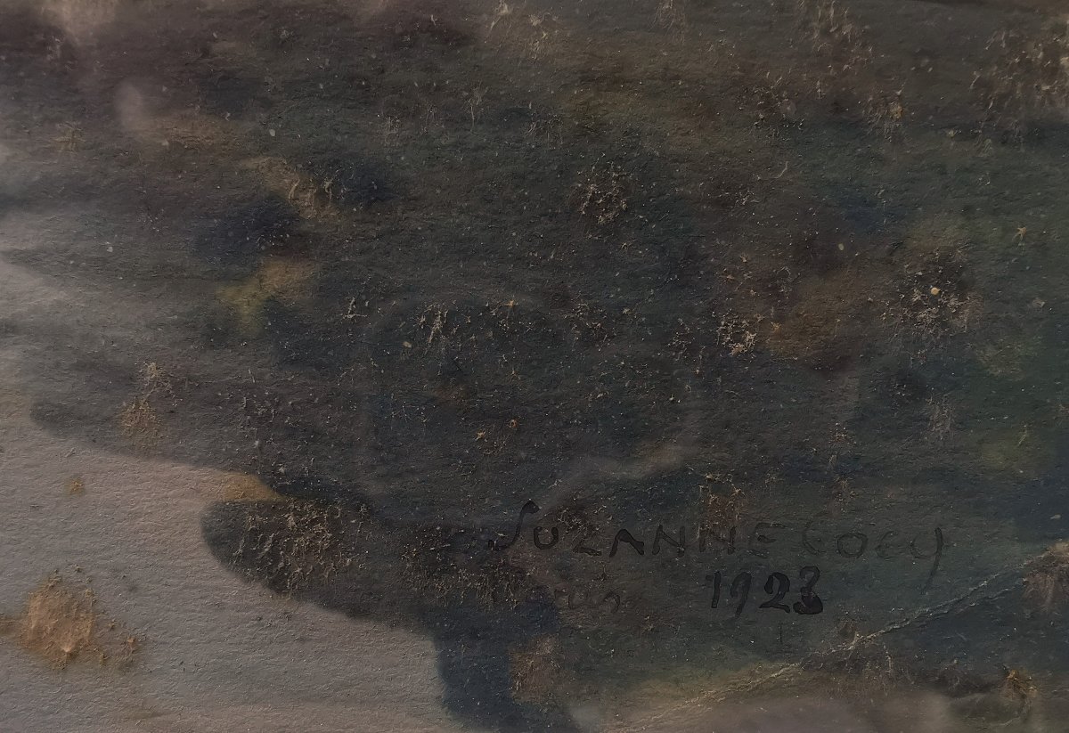 Suzanne Cocq, Peintre Belge, Aquarelle & Gouache sur Papier, Paris Vue du Pont Neuf , 1923-photo-2