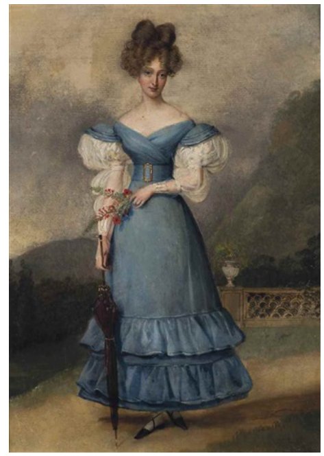 Dessin Epoque Restauration, Portrait en Buste d'une Jeune Femme de Qualité-photo-6