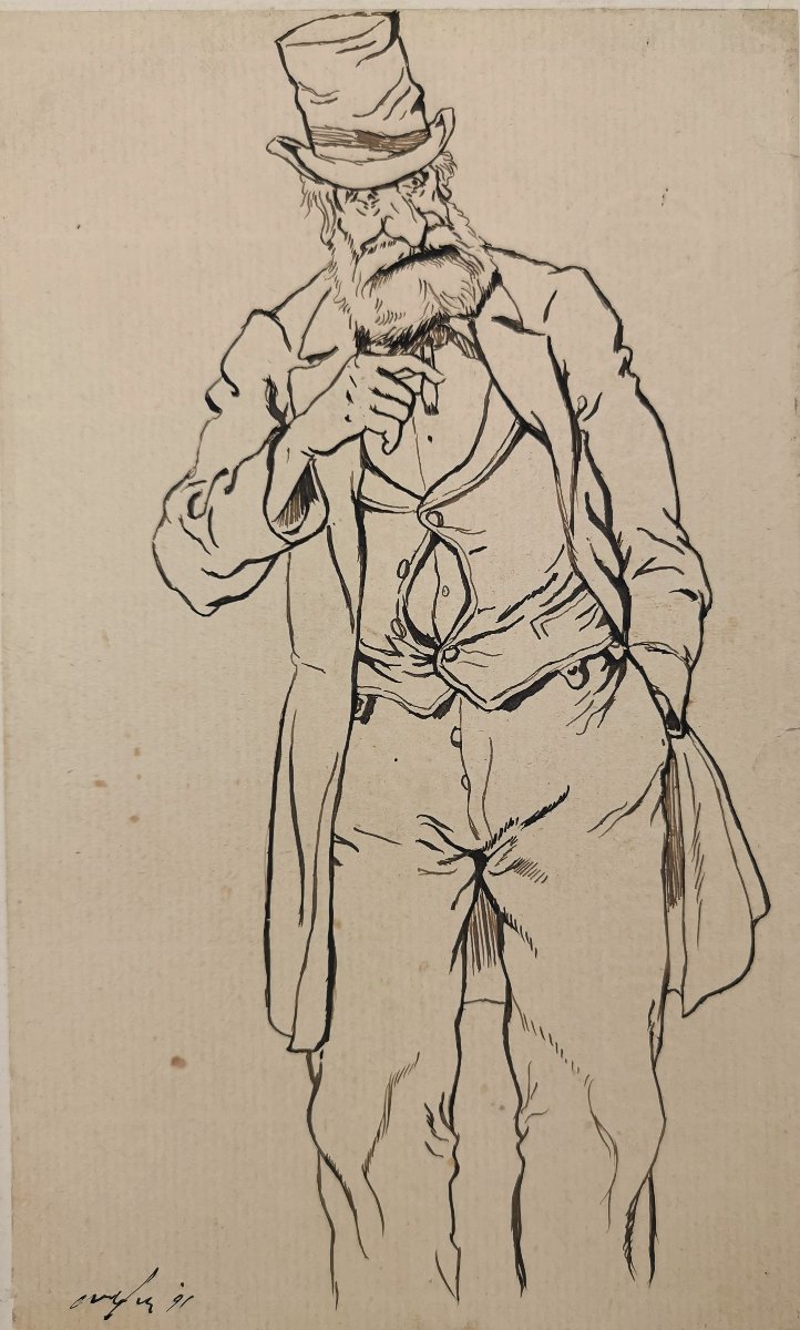 19th-century Satirical Pen-and-ink Drawing, Humorous Caricature, Before And After Stock Market-photo-3
