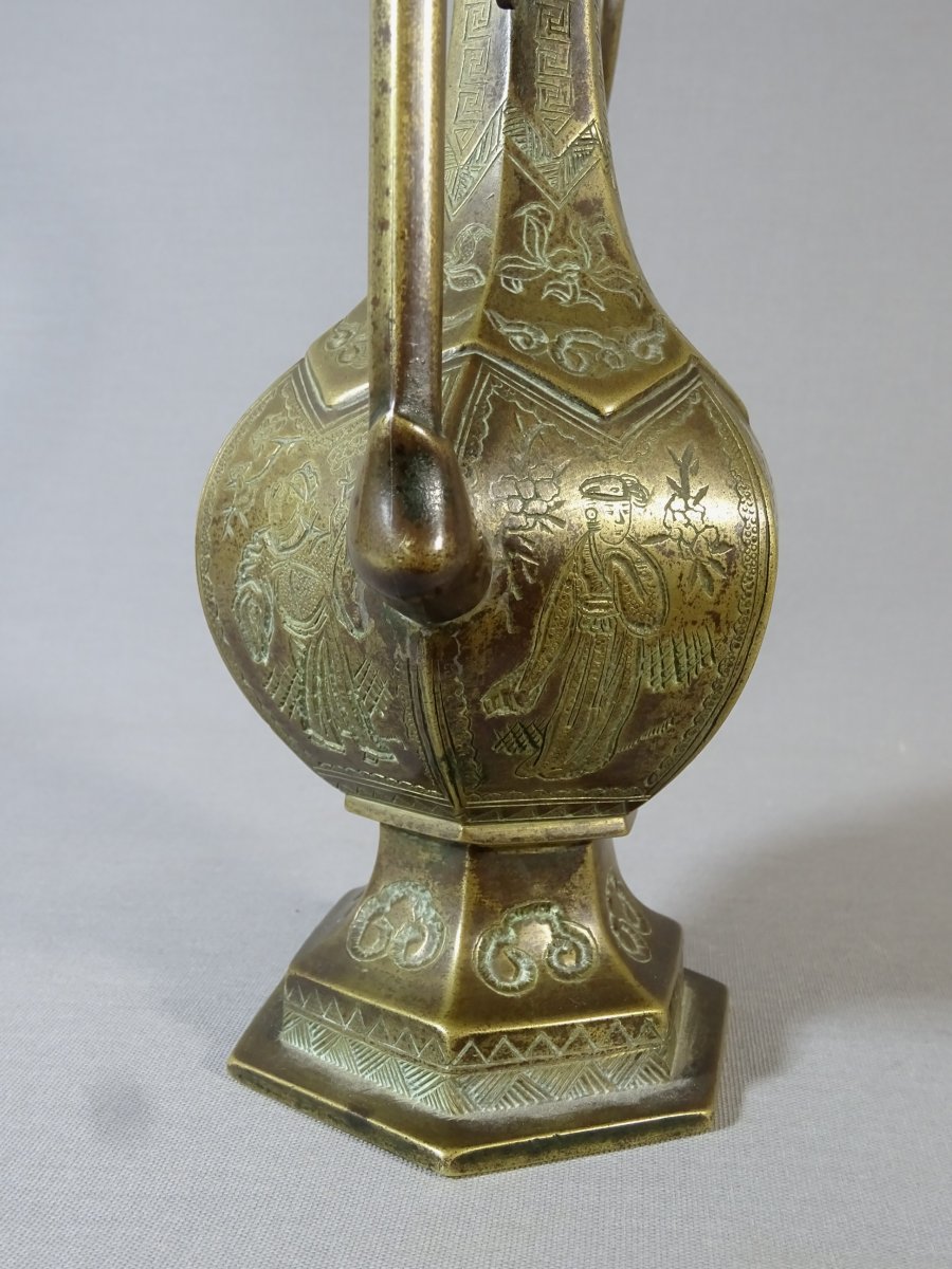 Bronze Ewer In Bronze Richly Decorated, For The Islamic Or Persian Market, Eighteenth Century-photo-7