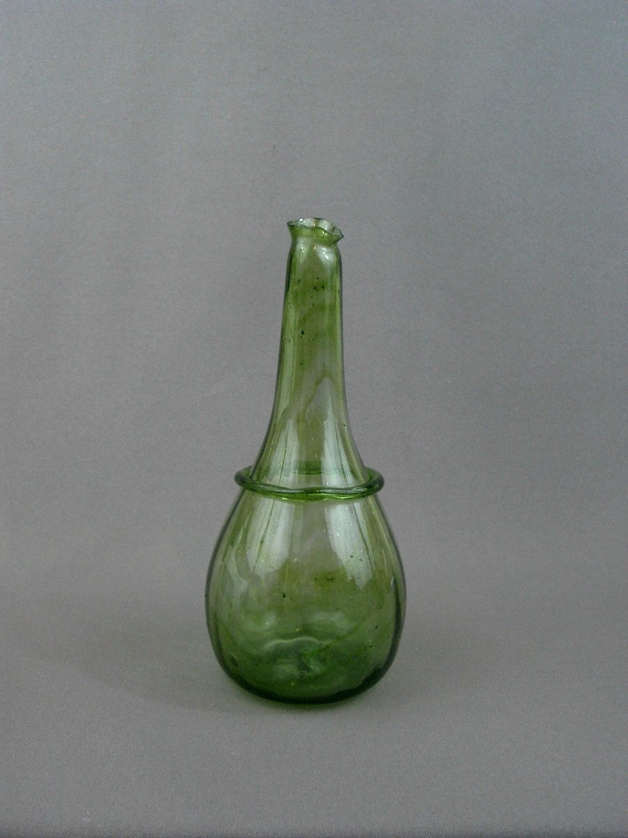 France XVIIth  Century, Apothecary  Blown Glass Bottle, Pharmacy Pot Or Flask-photo-3