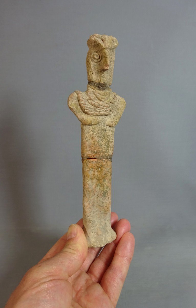 Statuette Anthropomorphe Stylisée à Bec d'Oiseau, Parée d'un Collier. Art Syro-hittite, Fin du IIe-Début du IIIe millénaire av. J.-C.-photo-4