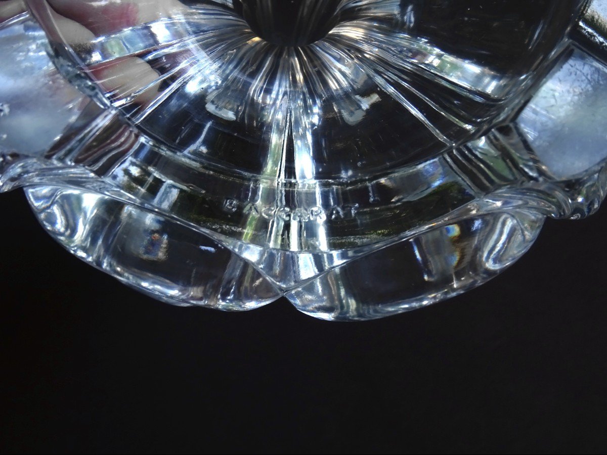 Baccarat Crystal, Tulip Lamp By Beautiful Size, Around 1950-60, Signed Baccarat Deposited-photo-7