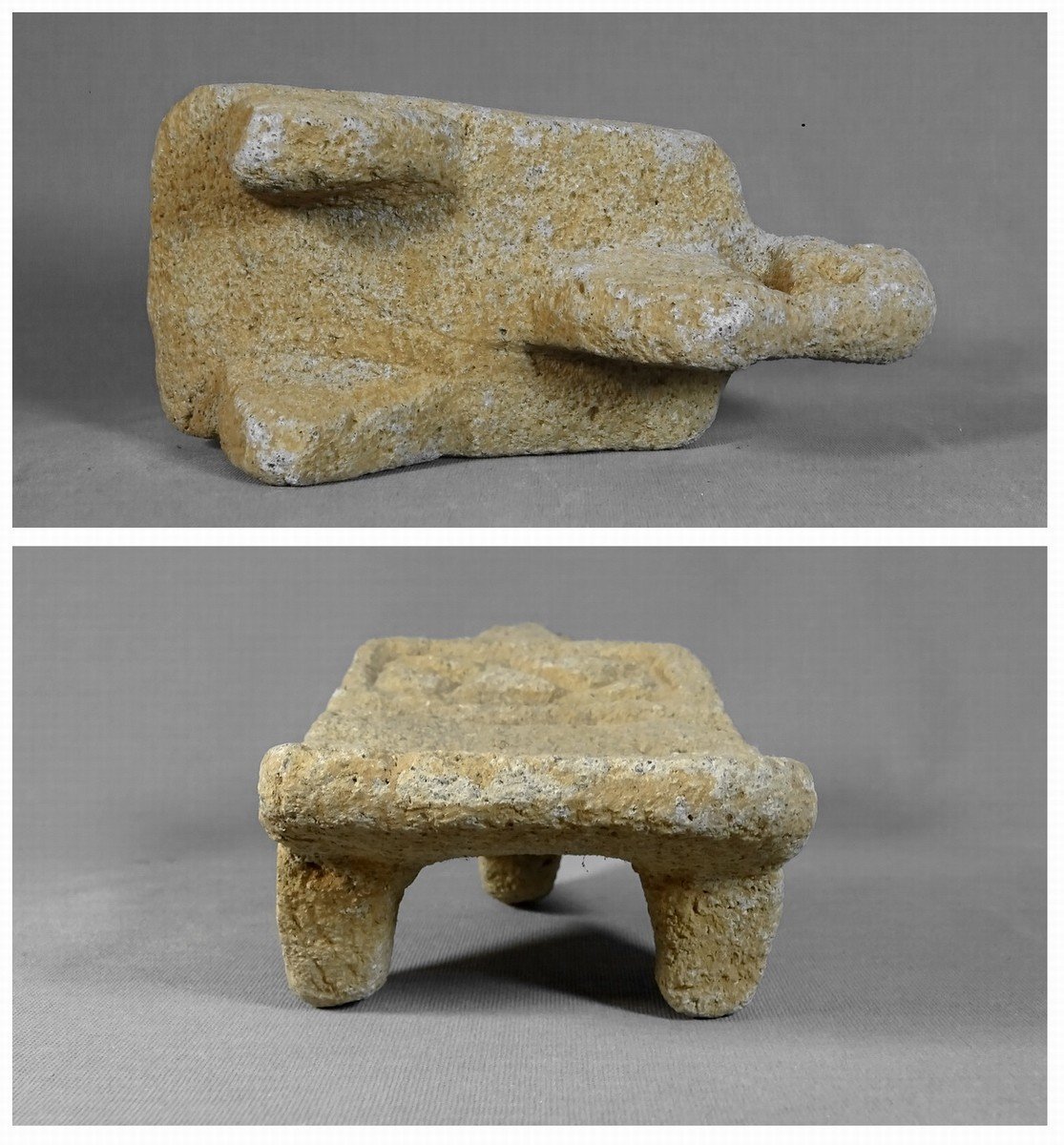 Mexico, Costa Rica Or Nicaragua, Small Metate Or Volcanic Stone Grindstone, 500 -1200 Ad J.-c.-photo-7