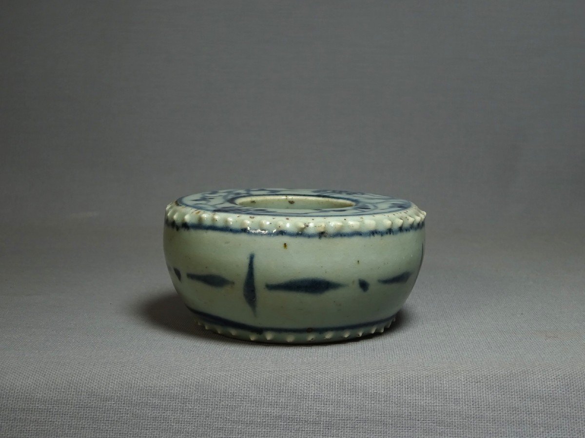 Chinese Porcelain Brush Wash Pot, Ming Dynasty, Beautiful Porcelain Stoneware With Celadon Glaze-photo-6