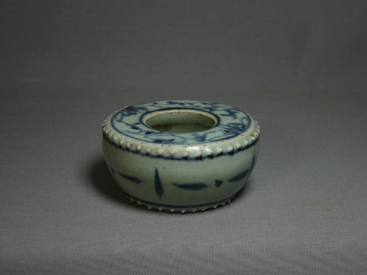Chinese Porcelain Brush Wash Pot, Ming Dynasty, Beautiful Porcelain Stoneware With Celadon Glaze-photo-7