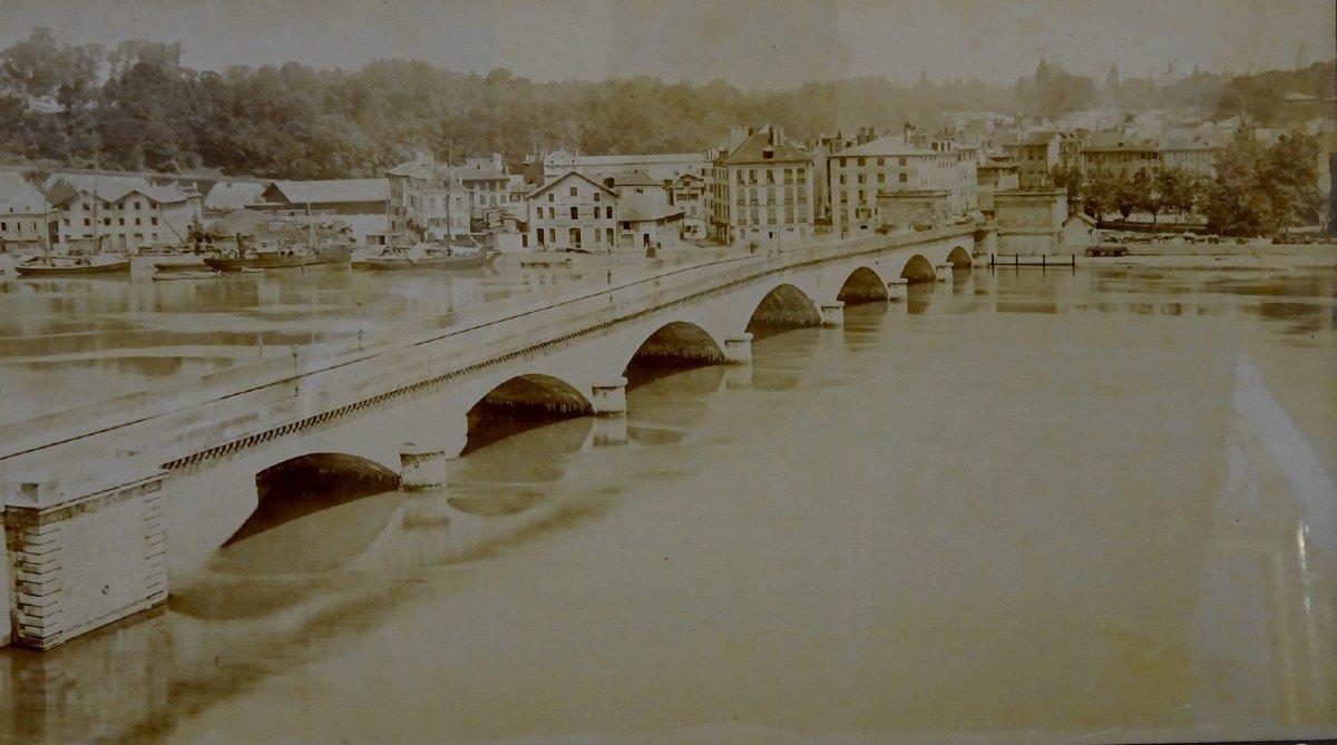 Bayonne, Le Pont Saint Esprit,  Neurdein Frères Photographes ; belle Photo Panoramique De Grand Format, Vers 1900-photo-3